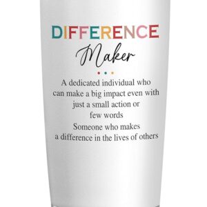 Thank You Gifts for Women - 20 oz Stainless Steel Insulated Coffee Tumbler with Lid - Difference Maker Teacher Appreciation Christmas Birthday Gifts for Teachers Nurse Boss Coworkers Employee