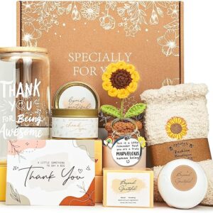 Thank You Gifts for Women, Appreciation Gifts for Coworkers Teacher with 16oz Thank You for Being Awesome Glass, Employee Appreciation Gift Box Thanksgiving Christmas Gift set