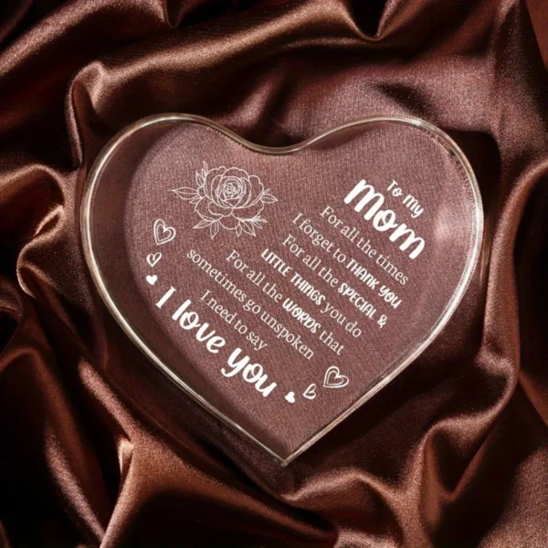 1PCS Mother's Day Gift Sign Heart Shaped Plaque Personalized Gift For Mother Desktop Souvenir Decoration I Lover You Mom - Image 4