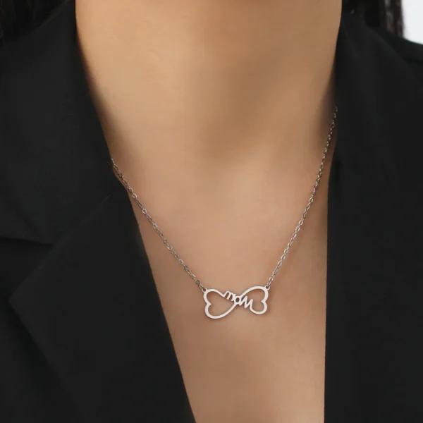 Skyrim Mama Letter Pendant Necklace for Women Stainless Steel Neck Chain Choker Trendy Family Jewelry Mother's Day Gift for Mom - Image 3