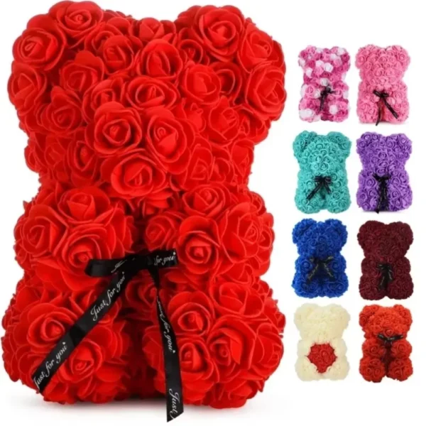 Artificial Flower Eternal Rose Teddy Bear for Mom Mother's Day Birthday Valentine's Day Anniversary Gifts & Decor Miniatures - Image 2