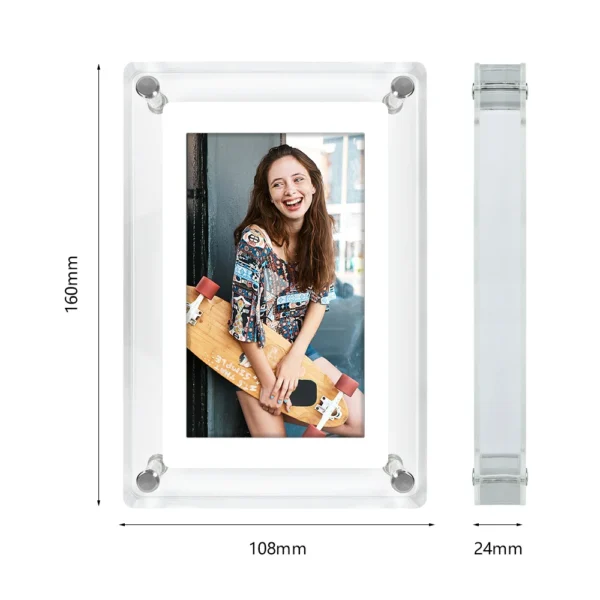 Acrylic Digital Photo Frame 5 Inch 1200mAh Vertical Display IPS Screen 4G Memory Battery Porta Retrato digital picture frame - Image 5