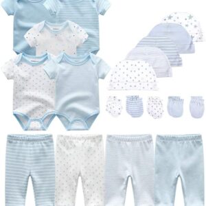 Kiddiezoom Unisex Baby Layette Essentials Giftset Clothing Set 19-Piece For Newborn Baby
