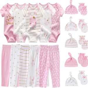 Kiddiezoom Unisex Baby Layette Essentials Giftset Clothing Set 19-Piece For Newborn Baby