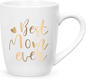 Cabtnca Mom Gifts, Birthday Mothers Day Christmas Gifts for Mom, Best Mom Ever Coffee Mug from Daughter Son, 12Oz