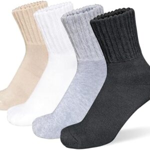 Womens Thick Cushioned Boot Socks Winter Warm Socks Cozy Crew Socks 4 Pairs