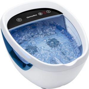 HoMedics Shiatsu Bliss Footbath with Heat Boost, Foot Spa Massager, Deep Kneading Pedicure Tub, Vibrating Bubbles with Soothing Heat, Portable at-Home Spa